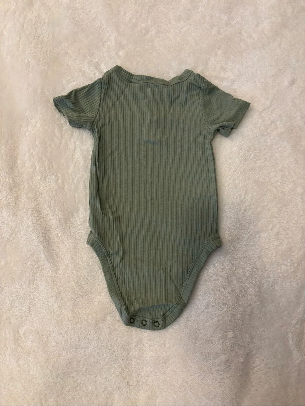 Cat & Jack 3-6M - ribbed short sleeve olive green one-piece